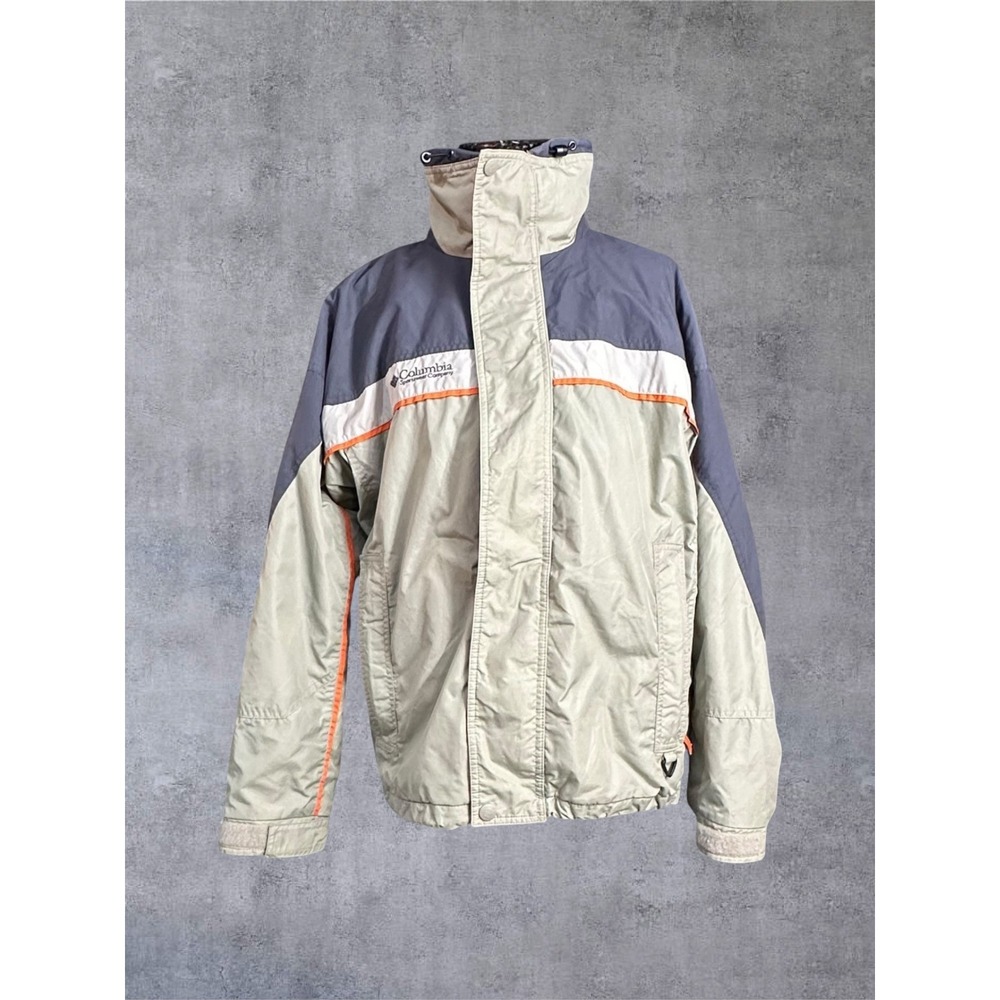 Columbia Core Interchange 3-in-1 Jacket Mens Medium Grey Blue Orange SM7283 EUC